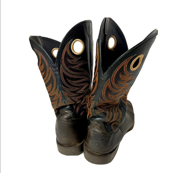Ariat Men's Sport Rider Square Toe Chocolate Brown Black size 13B cowboy boots - Picture 2 of 7